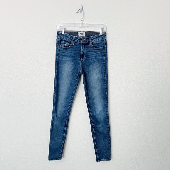 [Paige] Hoxton Ultra Skinny Mid Rise Medium Wash Stretch Woodrow Jeans Size 27 - Picture 2 of 12